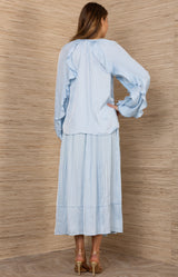 Rin Charmeuse Top, color-Blue