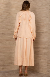 Rin Charmeuse Top, color-Orange
