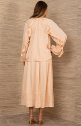 Rin Charmeuse Top, color-Orange