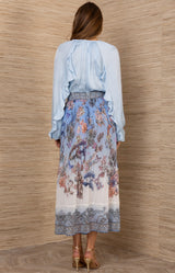 Theodosia Chiffon Skirt, color-Blue