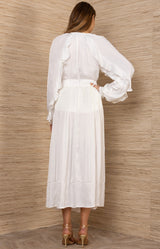 Theodosia Charmeuse Solid Skirt, color-White