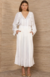 Theodosia Charmeuse Solid Skirt, color-White