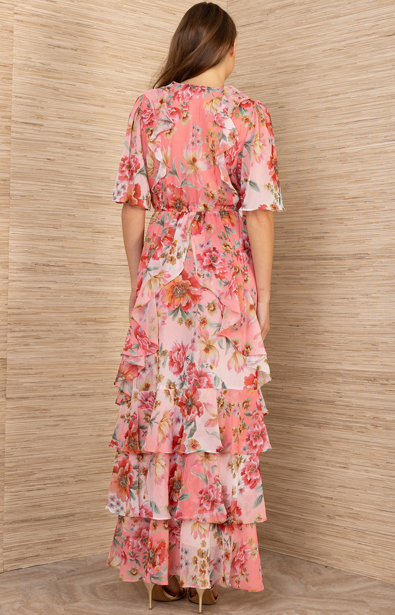Carina Chiffon Maxi Dress Coral / S
