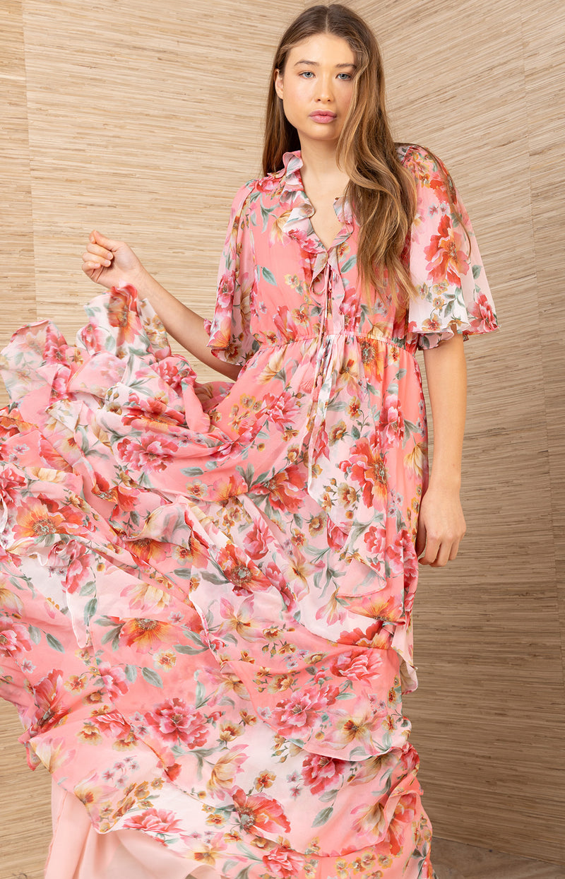 chiffon maxi dress size 18 Plus Size - Textured Chiffon Maxi Dress