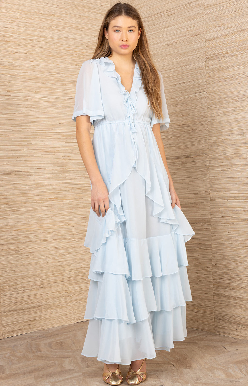 carina off shoulder maxi dress Carina Solid Maxi Dress Blue / XL