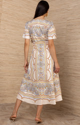 Eila Cotton Poplin Dress, color-Beige