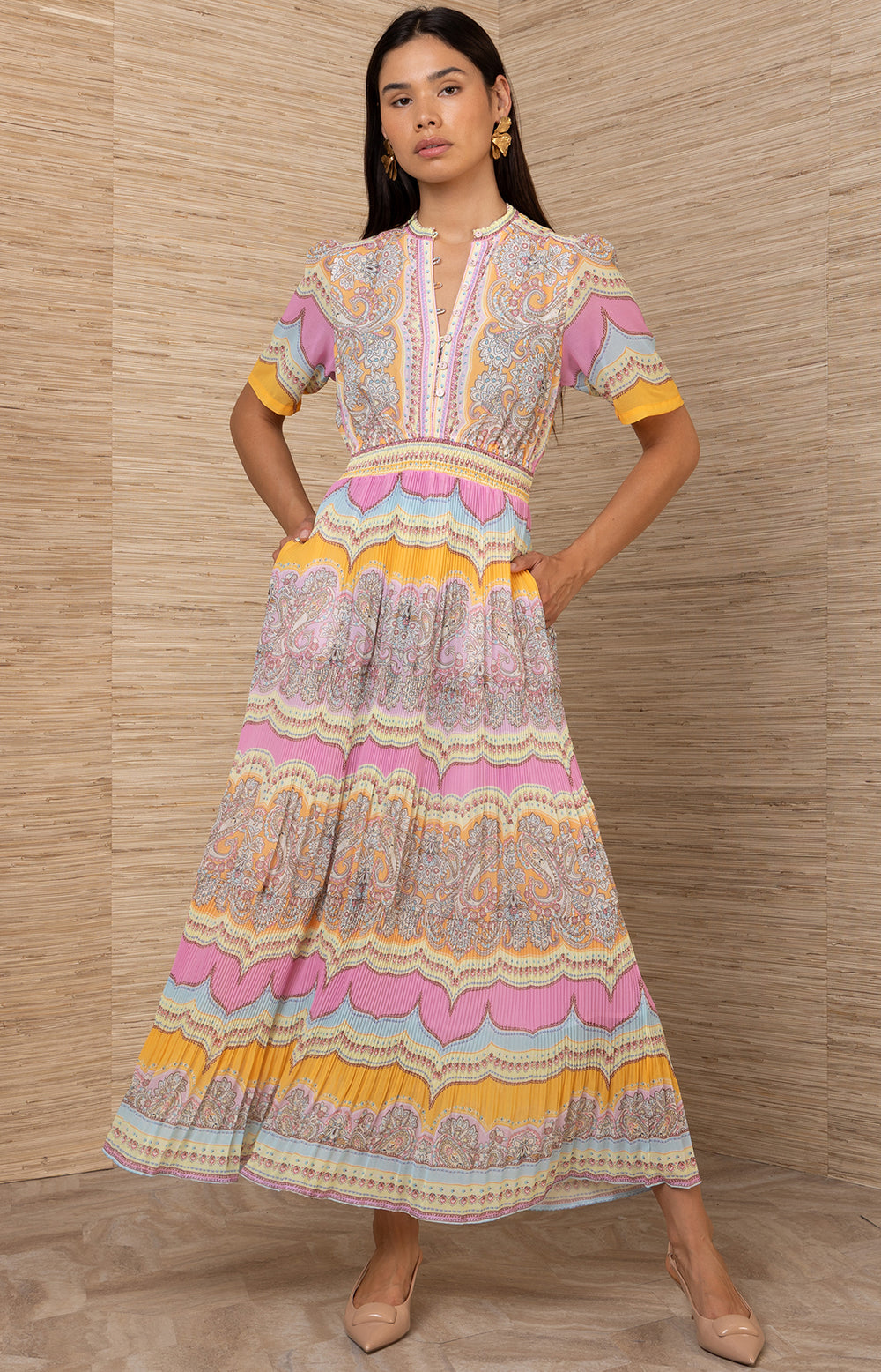 hale bob maxi dress Vale Chiffon Pink / L it has a gently SIZE:7M Slaydiva Plus Size Elegant 050425