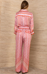 Ever Silk Charmeuse Pant, color-Red