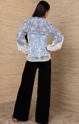 Tali Voile Top, color-Blue