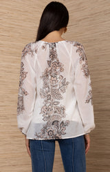 Princess Voile Top, color-Beige