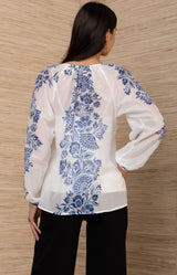 Princess Voile Top, color-Blue