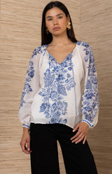 Princess Voile Top, color-Blue