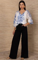 Princess Voile Top, color-Blue