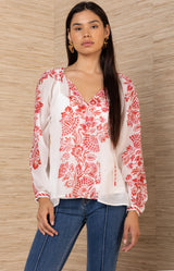 Princess Voile Top, color-Red