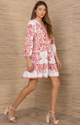 Demelza Jersey Dress, color-Red