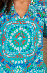 Brisa Voile Top, color_Turquoise