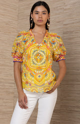 Brisa Voile Top, color_Yellow