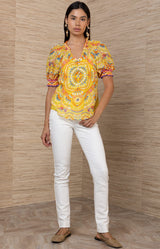 Brisa Voile Top, color_Yellow