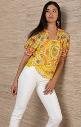 Brisa Voile Top, color_Yellow