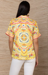 Aviara Silk Shirt, color_Yellow