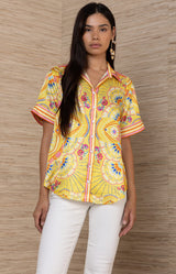 Aviara Silk Shirt, color_Yellow