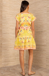 Ciara Linen Dress, color_Yellow