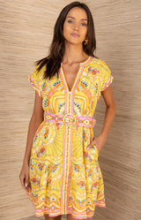 Ciara Linen Dress, color_Yellow