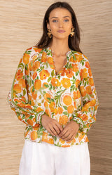 Huxley Voile Top, color_ orange