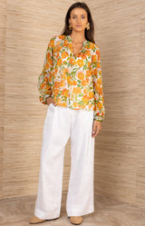 Huxley Voile Top, color_ orange