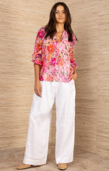 Huxley Voile Top, color_ Pink