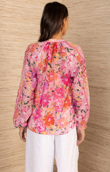 Huxley Voile Top, color_ Pink