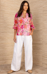 Huxley Voile Top, color_ Pink