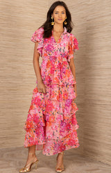 Milena Chiffon Maxi Dress, color_Pink