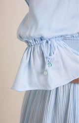 Tara Solid Charmeuse Dress, color_Blue