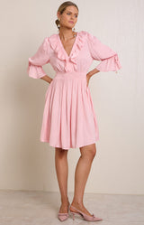 Tara Solid Charmeuse Dress, color_Pink