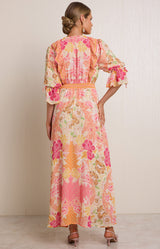 Meridian Chiffon Maxi Dress, color_Pink