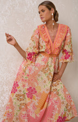 Meridian Chiffon Maxi Dress, color_Pink