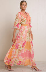Meridian Chiffon Maxi Dress, color_Pink
