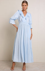Meridian Charmeuse Maxi Dress, color_blue