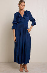 Meridian Charmeuse Maxi Dress, color_Indigo