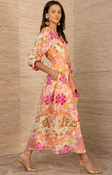 Baia Linen Dress,color_Pink