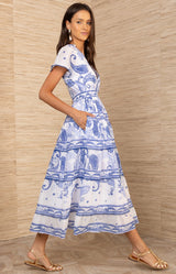 Azeneth Midi Dress, color_Navy
