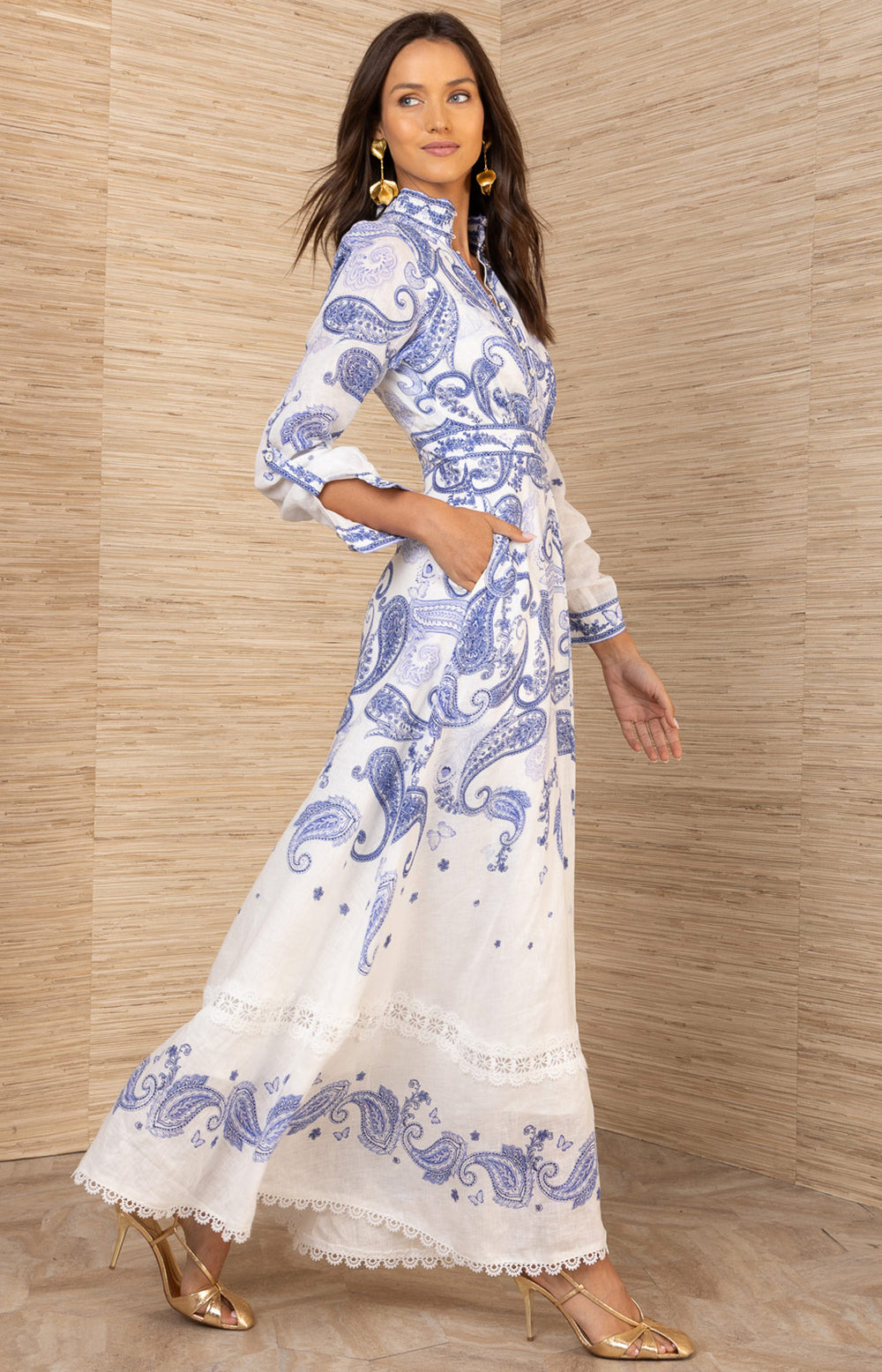 haley maxi dress mid blue Haley Classic Chiffon Bridesmaids Dress