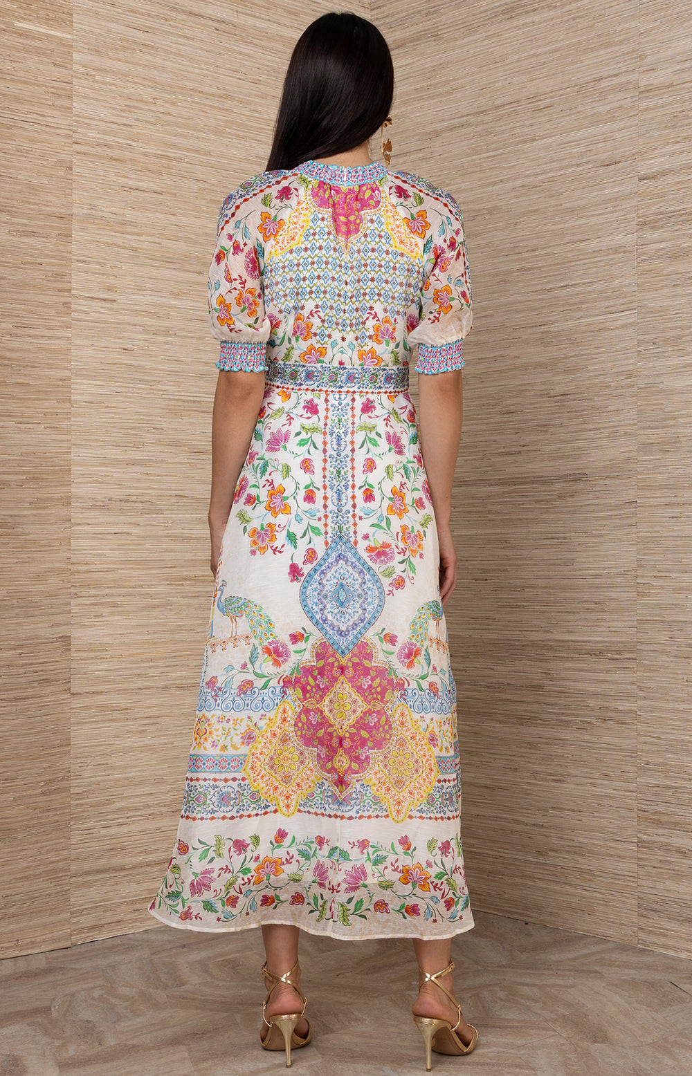 english factory short puff sleeve midi dress English Factory