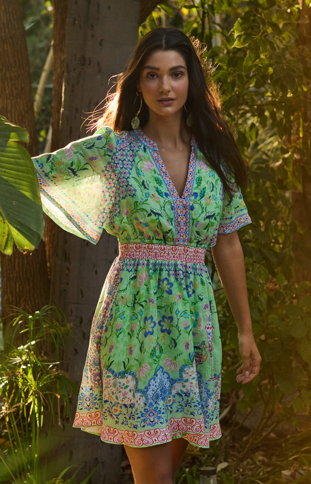 green emerald velvet dress Emilio Pucci Green and Blue Classic Print Midi Shift Dress with Star S –  PauméLosAngeles main image 1