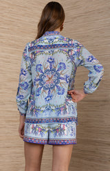Dana Silk Top,Color_Blue 