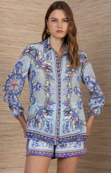 Dana Silk Top,Color_Blue 