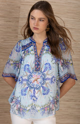 Liam Chiffon Top, Color_Blue