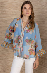 Aura Voile Top, Color_ Blue