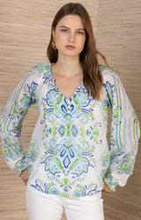 Verona Voile Top, Color_Blue
